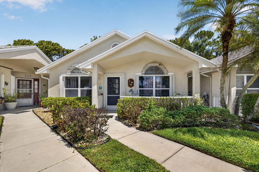 Located in the gated Kings Isle community, this 2BD/2BA CBS villa features a split-bedroom layout, updated kitchen with granite countertops and modern appliances, and a screened lanai with preserve views. The oversized 18x7 utility room offers exceptional storage, and full accordion shutters provide complete storm protection. 2021 ROOF. Partially furnished and pet-friendly. HOA includes cable, internet, lawn maintenance, and access to resort-style amenities — pool, spa, fitness center, pickleball, tennis, bocce, shuffleboard, billiards, library, and 40+ social clubs with on-site management.