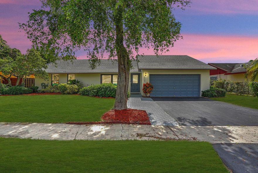 BRAND NEW 2025 ROOF WITH ALL IMPACT WINDOWS/DOORS AND NO HOA! This 4-bedroom, 2-bath home is a true gem with endless potential. You can move right in or make it your own! Enjoy vaulted ceilings, an open floor plan, and spacious rooms throughout. The home features brand-new interior and exterior paint, abundant natural light, and a large primary suite with a walk-in closet. Outside, the expansive backyard offers plenty of space to add a pool or create your perfect outdoor retreat. With no HOA fees and full insurance coverage, this home offers the advantage of lower monthly payments and peace of mind. This home is nearby major highways and 5 minutes from Walmart, Publix, McDonalds, Chipotle, Starbucks, Crunch Gym, Chick Fill-A, Veterans Park and 15 minutes to Sawgrass Mall.