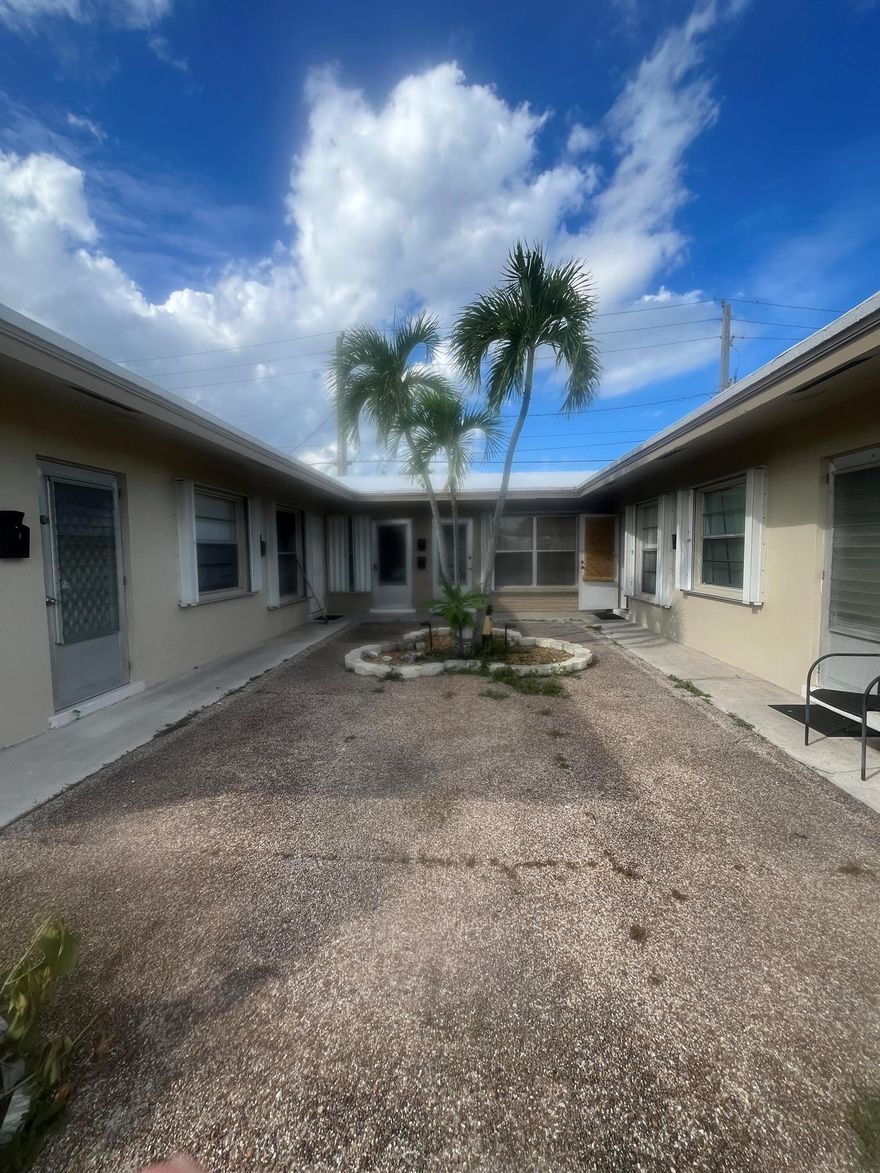 Studio apartment available located in Downtown Deerfield Beach in The Cove walking distance to the beach, pier, LA fitness, Publix, restaurants, bars, retail shopping and much more! Clean studio apartment with full kitchen features refrigerator range. Full bathroom with shower, walk-in closet, and wall a/c. Tile floors! Available immediate move-in! Plenty of natural light. No HOA. Quick Approvals! Laundry/dry cleaners located near to property. Water and sewer included in rent. Accordion hurricane shutters on all windows.