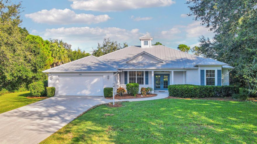 OPEN HOUSE Sun 10/26 from 1-3 PMDesigned for laid-back coastal living with real peace of mind, this Key West-style CBS located in the hidden enclave of South Fork Estates checks all the boxes. This stunning 3-bedroom, 2-bath POOL home with an oversized 2-car garage sits on a serene .59-acre preserve view lot, surrounded by mature trees and lush landscaping for ultimate privacy.Step outside and unwind by your newer (2021) screened, heated saltwater pool with a sun-shelf and water feature sits in the center of the backyard sanctuary, perfectly positioned for maximum sunshine and privacy. The expansive covered patio is ideal for entertaining, quiet morning coffee, or relaxing evenings while listening to nature. This setting delivers the kind of effortless Florida lifestyle that's hard to