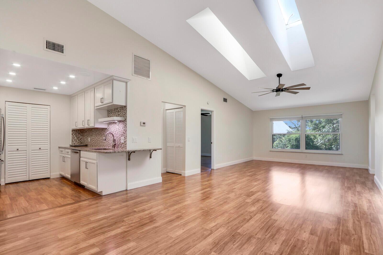 Located in the heart of Hobe Sound. This spacious second floor 2/2 unit features impact windows, new appliances, two generously sized bedrooms each with a newly updated bathroom, a huge walk-in master closet, a 2017 roof, and a 2019 A/C unit. Soak in all the natural light from two large skylights and vaulted ceilings. Unwind and relax on your private screened-in patio. Enjoy all the community amenities, including a heated pool, screened pavilion, and storage for recreational vehicles and boats. With its proximity to Hobe Sound beaches, shopping, and dining, Pinecroft offers a lifestyle of convenience and enjoyment you won't want to miss.Pinecroft is pet-friendly up to 25lbs
