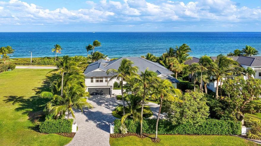 This meticulously renovated coastal property sits on a rare, 100-foot stretch of private, unobstructed ocean frontage, offering exclusive, direct beach access that leads straight to the Atlantic Ocean. This seaside retreat is perfectly positioned between A1A and the ocean. The residence offers the ideal blend of privacy, views, and an effortless beachside lifestyle. Perched on a high natural dune, the home captures expansive, uninterrupted ocean panoramas from the primary living spaces, pool, and the primary suite. Inside, every detail has been thoughtfully renovated. Outside, the new landscaping enhances the property's mature tropical backdrop. A Home Designed for Real Life and Real Flexibility

One of the home's greatest strengths is its exceptional versatility. The entire ground level can be securely locked off, creating a private, self-contained suite ideal for visiting guests or residents alike. This self-contained floor includes:
" Large entertainment and media area
" Designer kitchen and dining space
" Private en-suite bedroom
" Gym with generous storage area and four-person sauna
" Massage room
It lives like a luxury guest house right inside your own home.

Upstairs, the main level opens to spectacular ocean vistas. The bright, open-concept layout features multiple living areas, all connected to the outdoors by glass sliders that invite in ocean breezes and natural light.

The kitchen boasts ocean views and a cozy breakfast nook, complete with the perfect "morning coffee with sunrise" moment built right in. Adjacent to these areas are a casual dining space and two generous living areas ideal for gatherings, entertaining and everyday living.

Private Office Oasis (or a Second Primary Suite)

The spacious, light-filled office sits apart from the main living areas, offering true privacy ideal for working from home or hosting meetings. With its own full bathroom and seating area, this space could easily be used as a second primary suite.

Primary Suite with Oceanfront Serenity

The elegant primary suite features:
" Expansive ocean views
" Direct poolside access
" Luxurious bath with an oversized shower and soaking tub
" Large double vanity
" Bidet
" Custom walk-in closet
It's peaceful, private, and perfectly positioned to enjoy sunrise every morning.

Outdoor Living: Where Every Day Feels Like Vacation

The property's oceanfront setting delivers an exceptional outdoor experience:
" Completely Renovated Heated Oceanside Pool perched above the dunes
" New deck tiling and deck railing
" Covered loggia perfect for relaxing or entertaining
" Private path leading directly to your own white-sand beach
" Beautifully landscaped grounds with abundant privacy

In between the main property and the private beach dune is Old Ocean Boulevard, one of the area's hidden gems a quiet, scenic stretch perfect for outdoor activities with virtually no traffic. It feels like a coastal promenade reserved just for residents.

Additional Features

" Fully renovated two-car garage with epoxy flooring
" Locked storage rooms for surfboards, beach gear, and bikes
" Circular paver driveway with ample guest parking
" 6,600+ sq ft under air / 9,500+ total sq ft
" Up to six bedrooms / six baths and one powder room
" Ideally situated between prestigious Palm Beach Island and vibrant Delray Beach.
" Easy access to PBI and FLL airports
" The Town of Ocean Ridge offers dedicated police and town hall
