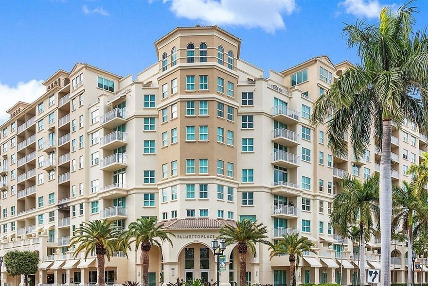 Priced to Sell! Indulge in EXTRAVAGANT living & the downtown Boca Raton lifestyle in this bright, freshly painted unit within walking distance to restaurants, shopping, Royal Palm Plaza, Mizner Park & less than 1 mile to the beach. This stunning 1/1 is perfect if you're looking to be in the center of everything. Nicely updated with extra storage & washer/dryer in unit, 1 highly sought after designated storage unit on ground floor & a secure parking space. Enjoy the natural light & perfect west facing balcony. Palmetto Place is a luxury full service building offering a newly renovated fitness center, 24 hour concierge, security & valet parking. Walk a few steps from your door to the spectacular resort style salt water pool, hot tub, saunas, club room, basketball court, billiard room & more.