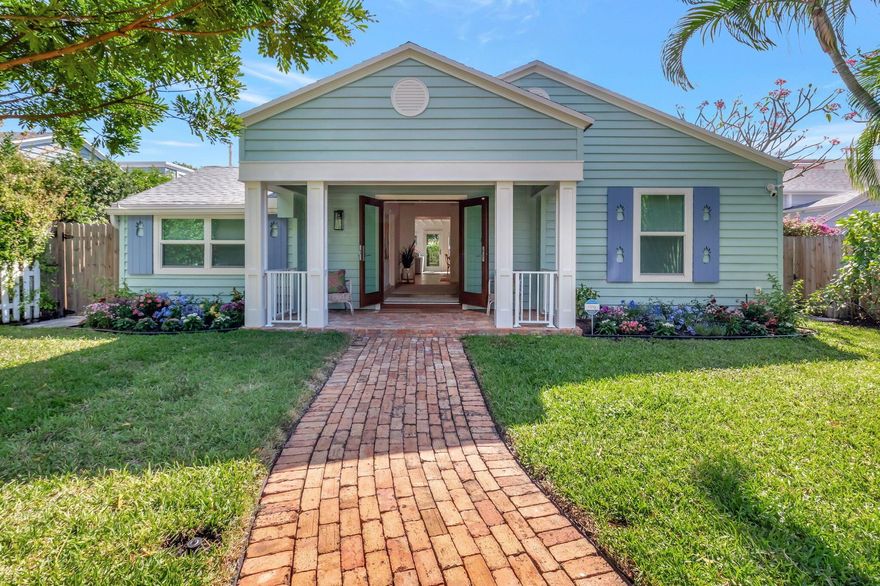An EXCEPTIONAL & RARE offering: a meticulously renovated 1938 historic residence,complemented by a separate guest cottage, nestled on the prestigious 'Bankers Row' of Delray Beach. This unparalleled property, has 4 bedrooms & 3 baths in the main home, plus a 1-bedroom, 1-bath guest cottage, all steps from Atlantic Ave & Pineapple Grove. The main house features hurricane-impact glass, elegant tile-wood flooring, an open kitchen w/ gas appliances, a spacious walk-in pantry, dry bar, & a fenced-in backyard with pet-friendly artificial grass. The charming guest cottage, renovated in 2017 with luxury vinyl flooring, presents a proven rental opportunity! A unique blend of historic elegance and contemporary luxury in one of Delray Beach's most coveted locations! ROOM FOR A POOL!