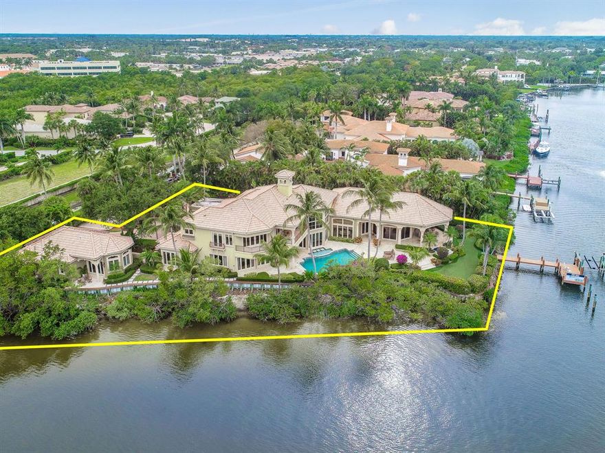 The best views that Jupiter has to offer! This phenomenal estate residence represents a singular opportunity on one of Jupiter's most idyllic streets. The expansive home is perfectly situated under a canopy of mature palms presages the hushed aesthetic continued throughout the property. Securely situated at the end of a private road. Breathtaking, picturesque views from nearly every room, boasting 2 master suites, one on each floor. Oversized 4 car garage with ample outdoor parking. High ceilings, custom mill work, and a recently painted interior make for light and bright living quarters. Open kitchen concept, GAS cooktops, 2 dishwashers, and an eat-in kitchen. No details were overlooked in the construction of this waterfront residence. Wide water, corner preserve and ligthhouse views.