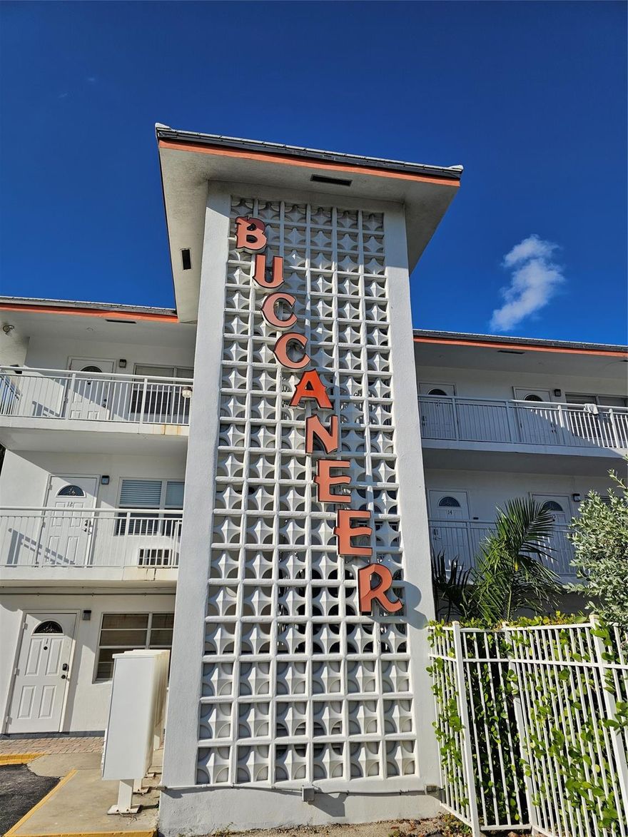 Beach block opportunity - TWO seperate units each w own entrance kitchen and baths. 7 is a LARGE TWO BED split design with central AC, master w bath on suite, large walk in closet, open kitchen, stack washer dryer & dishwasher in kitchen, rear sliding door to quiet deck space w table/ chairs. 7A has private exterior door. Units may be rented daily & individually without HOA tenant approval. Community pool w hot tub. Storage. ultimate convenience to Deerfield Beach S Curve entertainment, dining and world famous beach. Deeded parking unit 7 may accomodate 2 vehicles, plus 7A space (total 3 spaces) WOW. So much flexibility and so many ways to enjoy. Buccaneer completed SIRS w reserves. Your chance to own by the S curve stroll to beach for short term lease, 2nd home, w private inlaw suite!