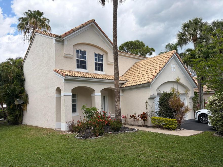 Move-in ready 3-bedroom, 2.5-bath pool home located in a desirable guard-gated community with a low maintenance fee. This home offers full impact protection, a 13-year-old roof, and many recent upgrades. Step through the French doors into your private backyard oasis featuring a resurfaced pool completed in 2025, a beautiful travertine pool deck installed in 2024, and a 10' x 12' gazebo with a fan. Enjoy a warm pool year-round without the extra cost thanks to the solar pool heater, with roof solar pool heater panels replaced in 2025. Inside, the home features a newer kitchen and a converted garage space providing an additional air-conditioned room. Smart-home upgrades include WiFi light switches in almost every room, a WiFi thermostat, Ring doorbell, Ring floodlight camera in the back.