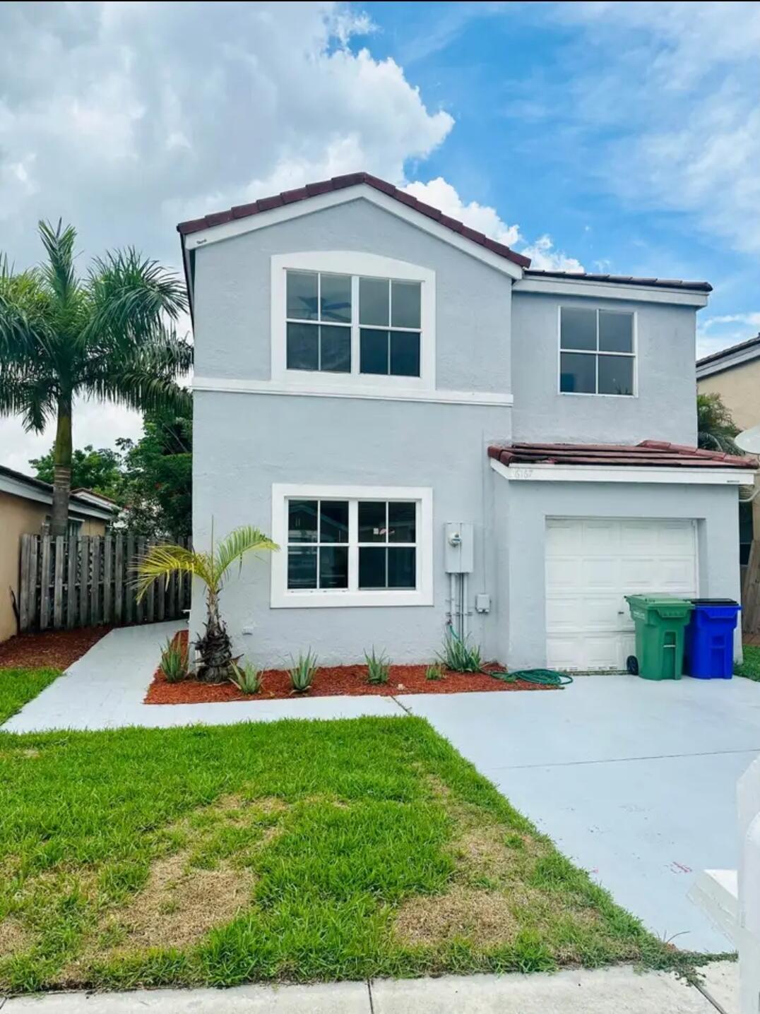 Spacious Over 1800 sqft 3/2.5 + Loft Single Family w/ One Car Garage located in Gated Commuity in Coral Bay, Espresso kitchen with Stainless steel appliances. Tile flooring thruout, Freshly painted interior with neutral color. All rooms have ceiling fans, custom closets. Large fenced yard, Community features three pools and park. Near shopping centers and Bus transportation., Restaurants and School.