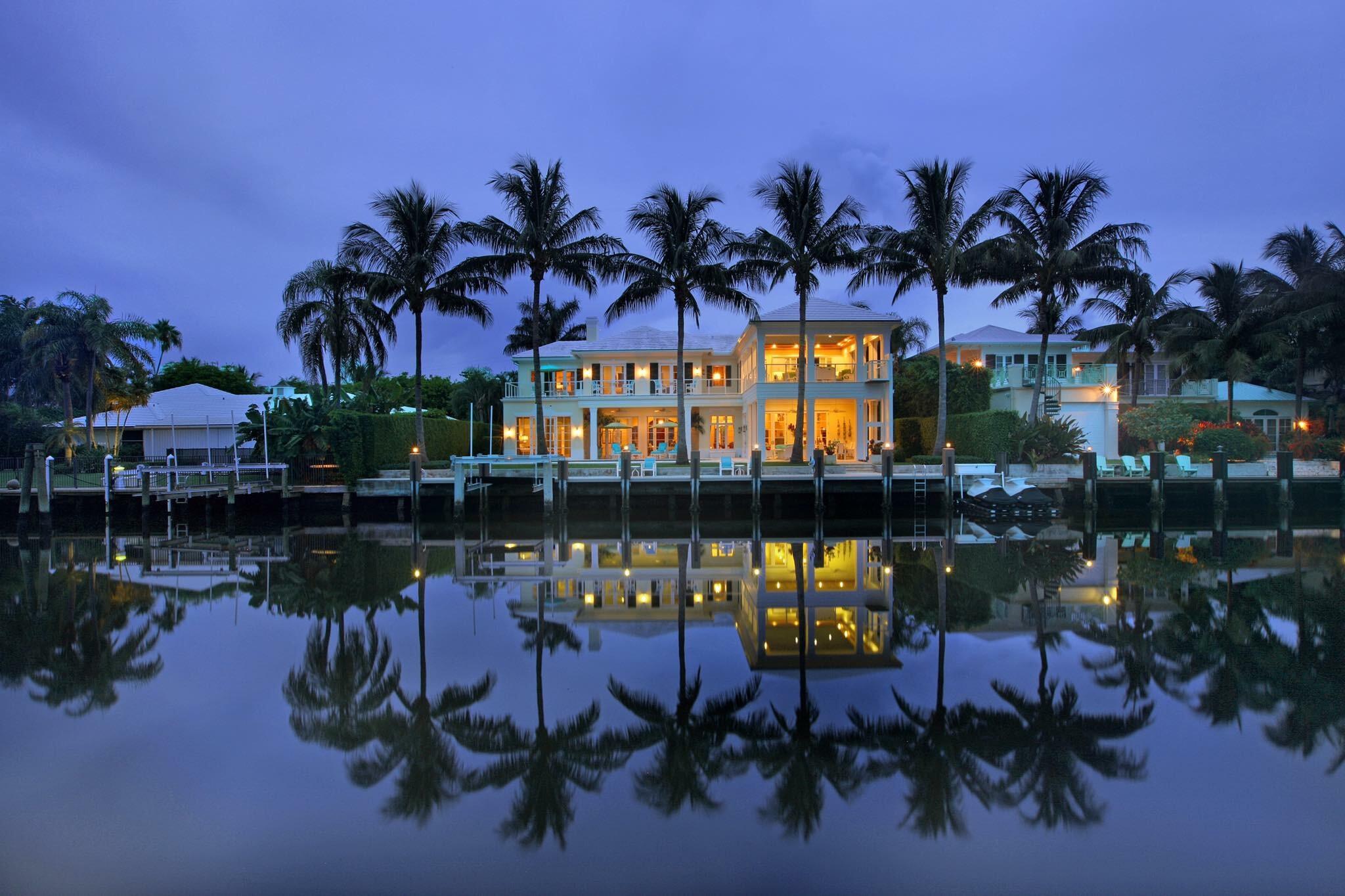 Own a piece of waterfront paradise in the highly sought-after North Beach neighborhood of Delray Beach. This waterfront home exudes an air of elegance and timelessness, with its impeccable architecture and decor that seamlessly blend classic and modern elements. As you enter the home, you are greeted by a spacious and open living area that features coffered ceilings, beautiful natural light, and elegant finishes throughout. The living area flows seamlessly into the new chef's kitchen, which is equipped with top-of-the-line appliances, custom cabinetry, and a large center island and bar perfect for entertaining guests. The home's expansive layout includes four generously sized guest bedrooms, each with their own ensuite bathroom and ample closet space plus a spacious bonus room.
