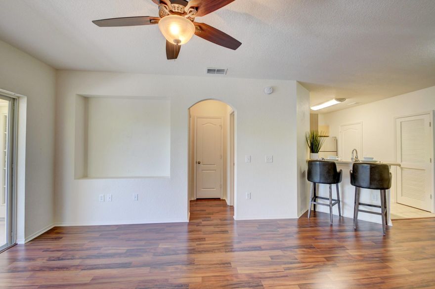 WOW.. Remodeled 1 bedroom, 1 bath, corner unit condo with a 1 car garage.  New appliances, new hardwood floors throughout, fresh paint, washer and dryer in unit.  Located near shopping, restaurants, schools and major freeways. A must see!
