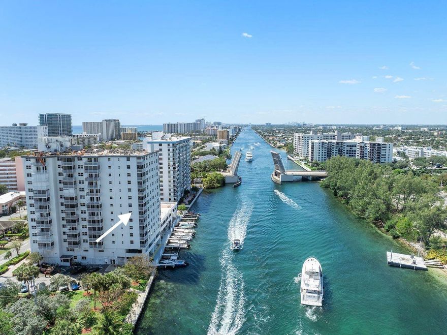 Welcome to your dream condo, 2 Bed/2 Bath retreat offering front-row views of the Intracoastal Waterway. Watch boats glide by from the comfort of your patio, living room or bedroom, with stunning water views from every window. Located in the heart of the vibrant & evolving Pompano Beach, this residence puts you steps away from Beaches, Shopping, Dining, and Entertainment. Hop on the Water Taxi right from your building for a unique local experience! Fitness Center, Sauna, Clubroom, Pool, Covered Parking, Boat slips up to 30' pending availability. Don't miss your chance to own a piece of the Waterfront Lifestyle in one of South Florida's hottest up-and-coming locations. Bldg currently undergoing renovations (pool, balconies & concrete restoration)