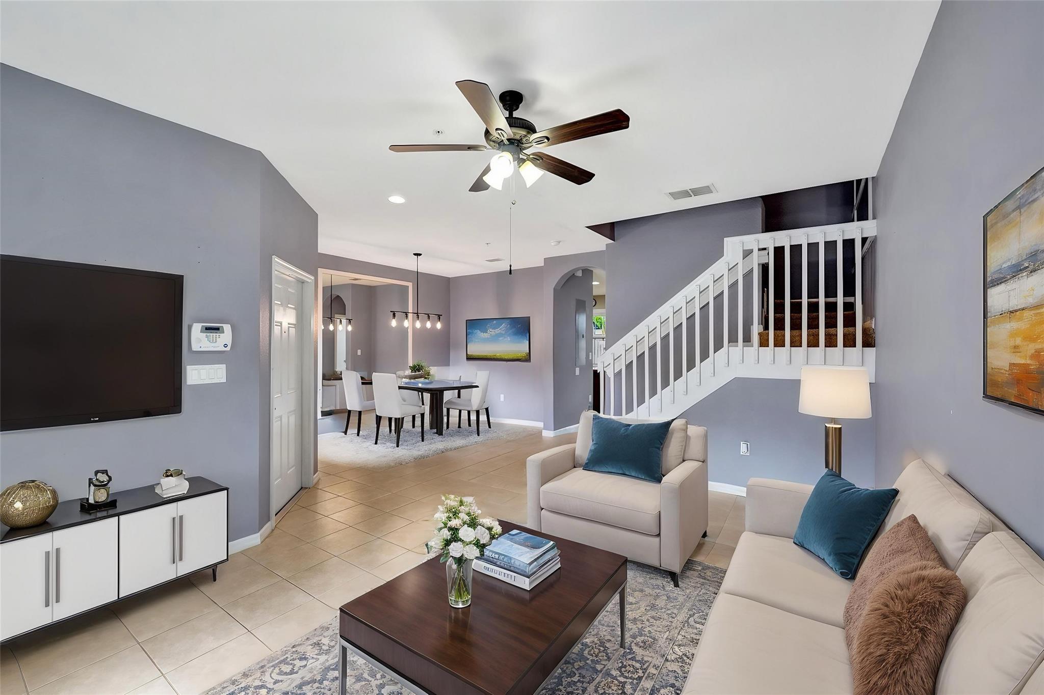 Stunning Townhouse near Chase Stadium, shopping, dining, and more! This sales model unit features impact windows and doors, design upgrades such as granite kitchen and bath vanities, large framed wall mirrors, huge primary suite with walk in closet, and new washer/dryer. Private gated community with a courtyard pool. Conveniently located between I-95 and the Turnpike. 10 minutes from the beach! Water is included in the rent. Also available for sale.