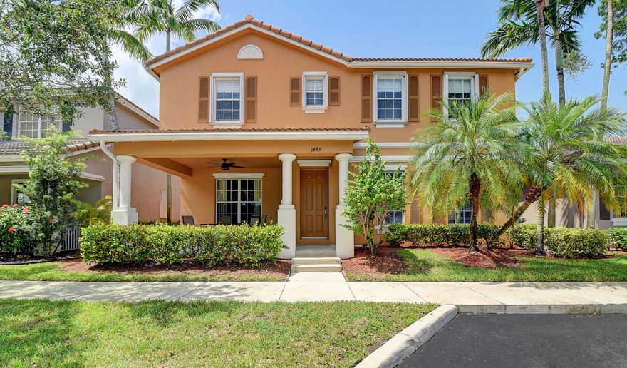 After a long day of work or a day of enjoying everything that SE Florida offers you to enjoy, come home to this inviting 3-bedroom, 2.5-bath, additional den/ office/ flex room, single-family home in the sought-after Bexley Park community. This home offers the perfect balance of living space and location just minutes from Downtown Delray Beach, beaches, shopping, and top-rated schools. Walk to the nearest elementary school right out your back door. Enjoy a front, covered porch to take in gorgeous views of the lake and socialize with your neighbors. Step inside to a bright, open living area with high ceilings with plenty of space for everyday life and entertaining. The large open kitchen flows seamlessly into the family room, allowing a great place to gather.  The formal dining and living room are perfect for entertaining  The fenced backyard provides an outdoor space for pets, play, or to BBQ.  The large primary bedroom has large his and hers walk-in closets. Newly installed luxury vinyl flooring and baseboards enhances the upper level, offering a clean, modern look with durability. Ensuite spacious bathroom with dual vanities and a soaking tub. Two additional bedrooms and a full guest bath provide room for everyone. Large kitchen and living room footprint. Freshly painted exterior. New impact windows, shutters on the second floor and hurricane panels on the first floor. Hot water heater 2018, AC 2015.  HOA covers landscaping, cable and maintenance of the community grounds. Located on one of Bexley Park's most desirable streets, this home offers tree-lined sidewalks, a community pool, playgrounds, self standing donation library, a volleyball area, and walking trails all in a pet-friendly neighborhood setting. Plenty of shopping within a mile of this home and perfectly located between I-95 and the Turnpike.  What We Love About This Home: The front, covered porch with its serene lake view, the open layout that feels bright and welcoming, and the sense of community that makes Bexley Park so special.