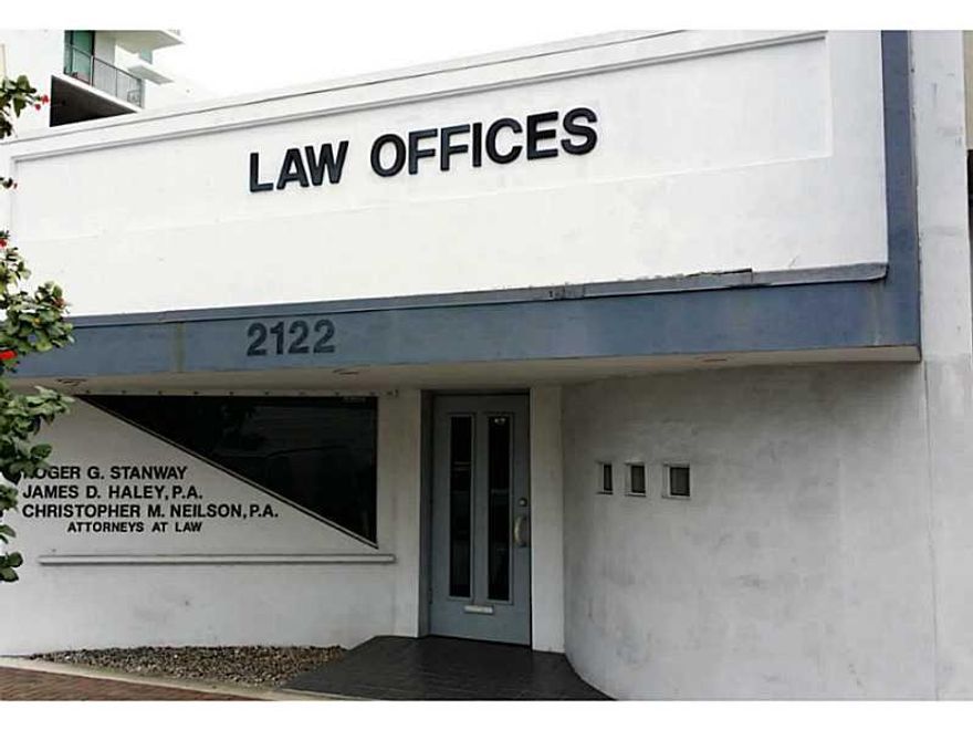 Office Space for Rent...Includes Free Internet & Utilities, Receptionist, Conference Room, Waiting Area, Yard Space and Alarm System ...Very Professional Law Office with Plenty of Parking Space...Also Includes CEO Desk and Chairs...Well Maintained Buildin g in the Heart of Historic Downtown Hollywood