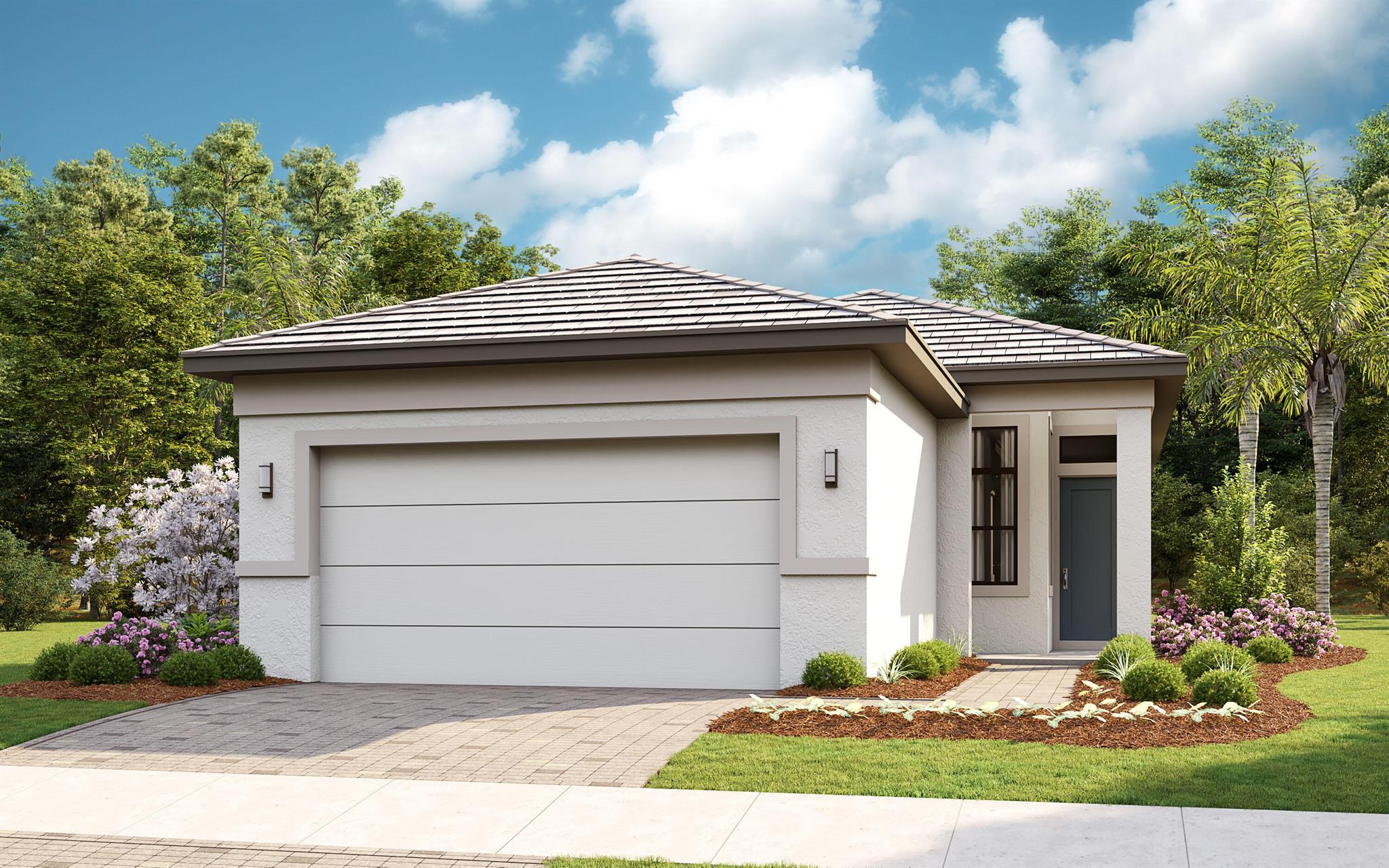 **New Construction - Move In Ready** This brand-new Beverly floorplan, built by Kolter Homes, is situated on a cul-de-sac homesite in Westlake's only gated 55+ community. The home includes 2 bedrooms, 2 bathrooms, and a 2-car garage. The owner's suite and lanai have been extended by 4 feet and there is an added 5-foot privacy wall on the lanai with gas, water, and electric connections for a future summer kitchen. The home also includes gas cooking in the kitchen, and under cabinet LED lighting. This Beverly includes spray foam insulation, and a floor outlet in the great room.