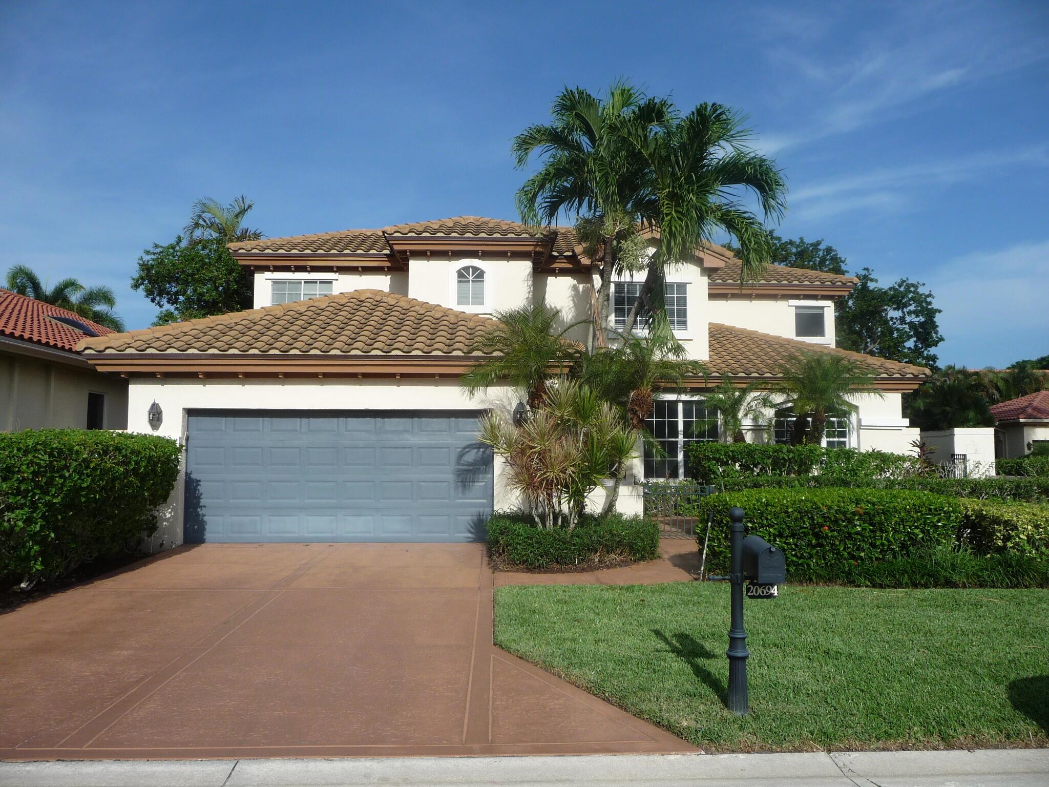 3-bed, 3 and A1/2 bath home in Boca Raton's gated Santa Barbara community. Features a private pool, 2-car garage, high ceilings. Enjoy a luxurious lifestyle with a renovated clubhouse, state-of-the-art fitness center, resort-style pool, and tennis courts. Perfectly located near Boca Town Center Mall, dining, and A-rated schools. 24-hour security.