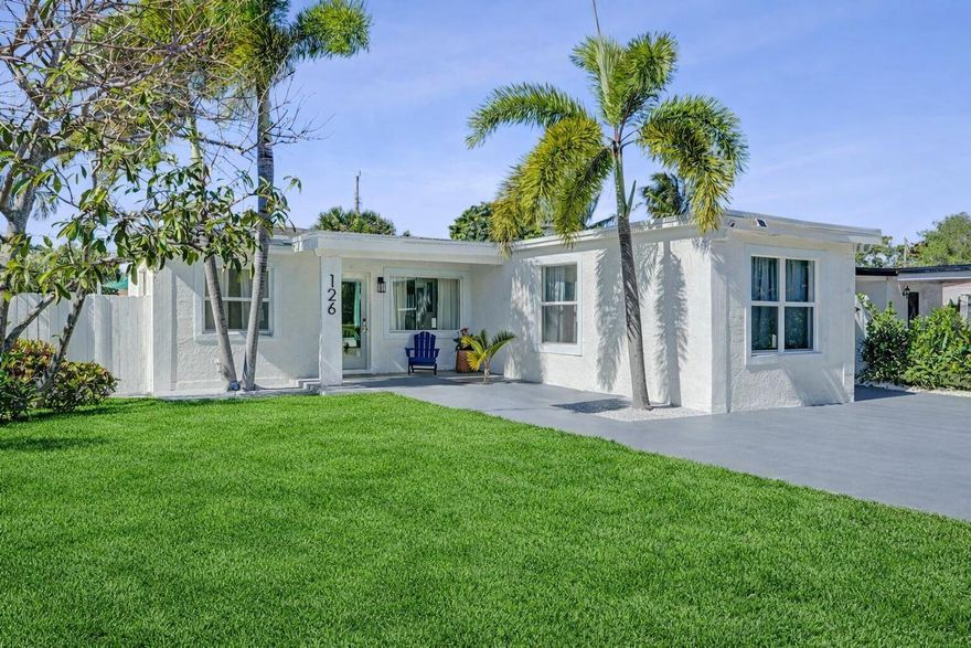 Fully renovated modern coastal home in East Delray Beach * New construction home going up across the street*. Just minutes to Atlantic Avenue and downtown. No HOA. 3bed/2ba semi furnished & Move-in ready - new roof, impact windows, plumbing (cast iron replaced with PVC), new HVAC, custom closets, designer finishes throughout. Ideal as a primary residence, second home, or income-producing Airbnb. Walk or bike to Atlantic Avenue's award-winning restaurants, boutiques, and nightlife. Minutes to the beach and the Delray Tennis Center.  * New Electrical * New Sprinklers * New Fixtures * New New Impact Windows * New Tile Floors, Baseboards, & Doors * New HVAC, Ducts & Condensers * New Sod and landscaping in Back Yard * New Lighting * New Renovated Bathrooms * to much to list here. This is a true turnkey coastal retreat  ideal as a primary residence, second home, or investment where all the hard work has already been done. Simply move in, unwind, and enjoy easy Florida living at its best.  This home qualifies for JVM Lending's Neighborhood Saver Program featuring a lender-paid credit of up to 2.5% to significantly reduce the buyer's interest rate. No cost to the buyer or seller. Ask the listing agent for details!