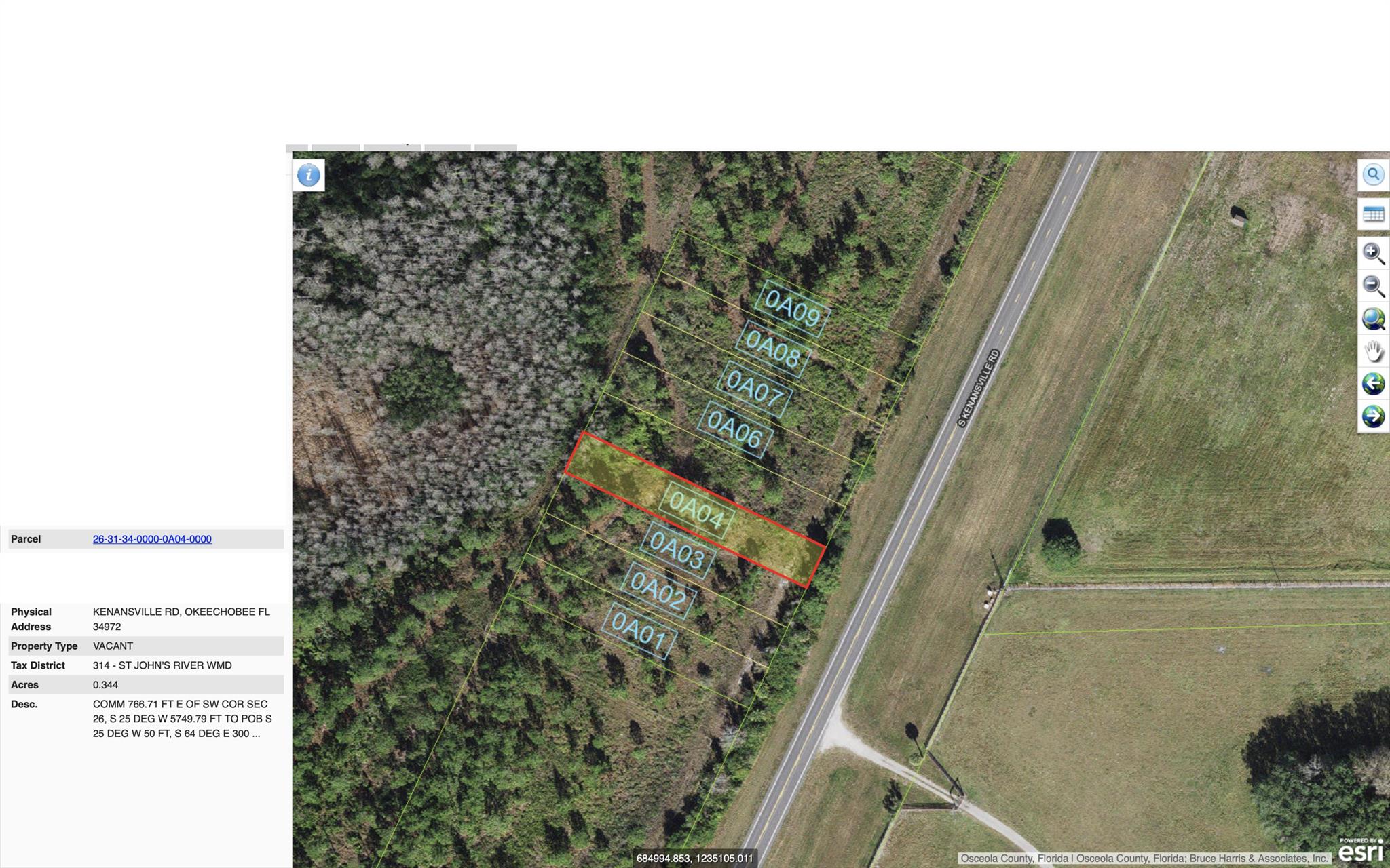 4 lots for sale each lot is .34 acres for a total of 1.36 acres . Each lot is selling for $12,000 or all can be sold for $38,000. ( lots 0A01,0A02,0A03,0A04).