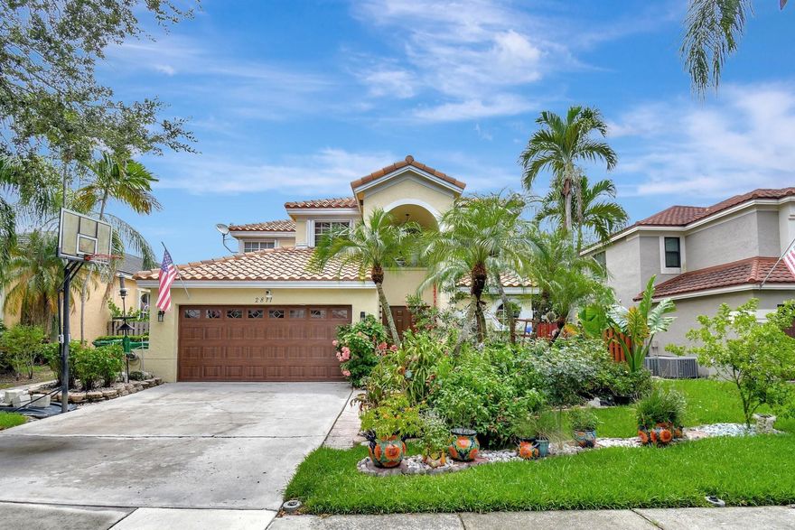 Desirable Embassy Lakes Heated Pool Home!!! Welcome to this beautifully maintained 4 bed/3 bath pool home with a 2 car garage in the desirable, guard-gated Embassy Lakes with low HOA. Functional layout with spacious primary suite on the first floor. Open and airy with volume ceilings, vinyl flooring on 1st floor and Brazilian wood upstairs. Step outside to a private screened patio and heated pool with low-maintenance yard. All "big ticket" items on home done!!! Roof 2017, WH 2023, ACs 2024 & 2014, generator hookup added to electrical panel , full hurricane protection throughout. Enjoy community pools, tennis, clubhouse, scenic walking paths and multiple houses of worship.