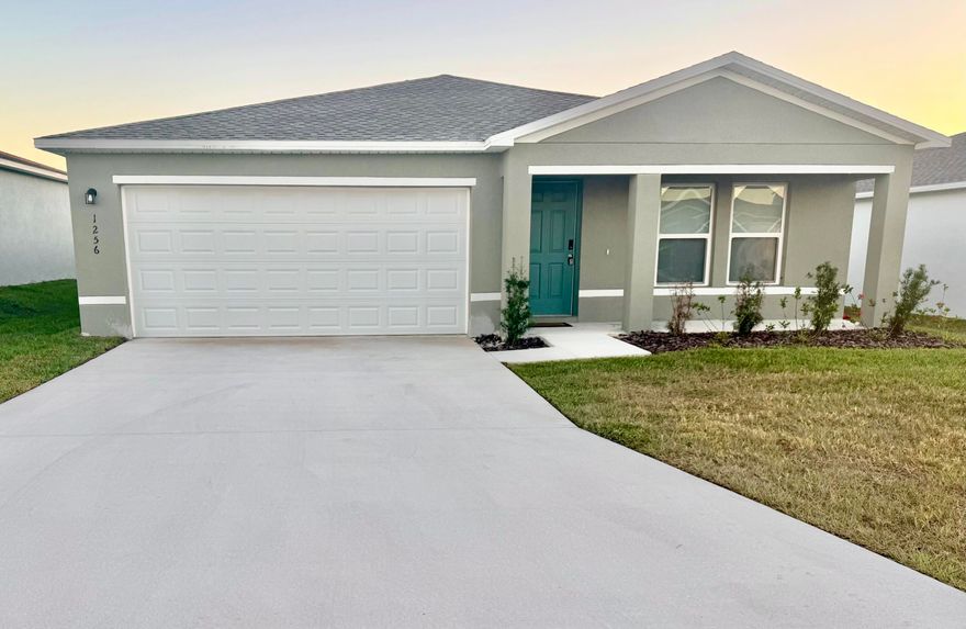 Newly built Single-Story Home in the Stone Ridge Community! The open floor plan design encompasses the living room, dining room, and kitchen! This home features stainless steel appliances (including range with microwave-hood and dishwasher), granite countertops, and beautiful cabinets! The master bedroom has a private bath, dual vanity sinks, and a walk-in closet. The property has 3 additional bedrooms, a 2-car garage, and washer/dryer hookup.