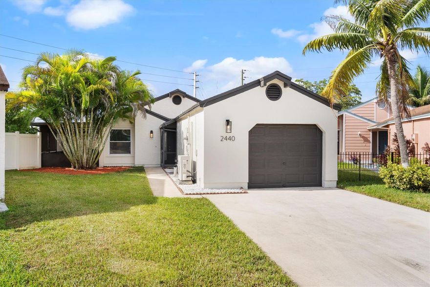 Beautiful, turn-key 3 Bedroom 2 bathroom home with hurricane impact windows and air-conditioned garage! All new waterproof LVF flooring throughout home, freshly painted inside and out. Large screened patio area with solar roller shades and a big backyard. Walking distance just steps down the street is the Lakeshore Park and Tennis complex with renovated playgrounds, fishing and walking trails, and 9 tennis courts with classes. Beautiful, turn key 3 Bedroom 2 bathroom home with hurricane impact windows!