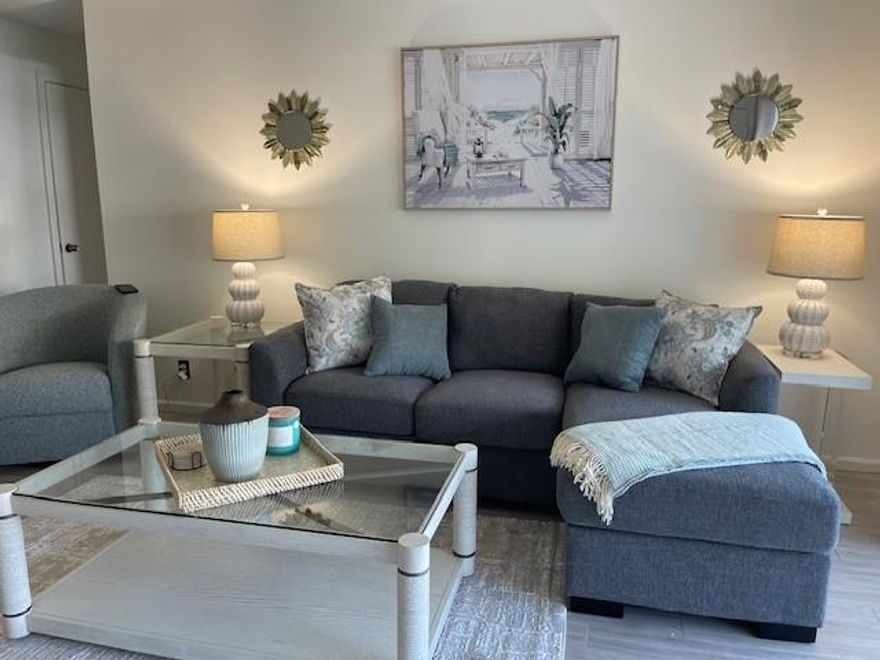 Beautiful one bedroom condo with brand new furniture.  It is located in Bay Colony Club, NE Ft. Lauderdale.  The gated complex has Tennis, Pickleball, 4 Pools (one on the intracoastal with bar), Bike storage, Reccreational rooms, fitness center and much more.