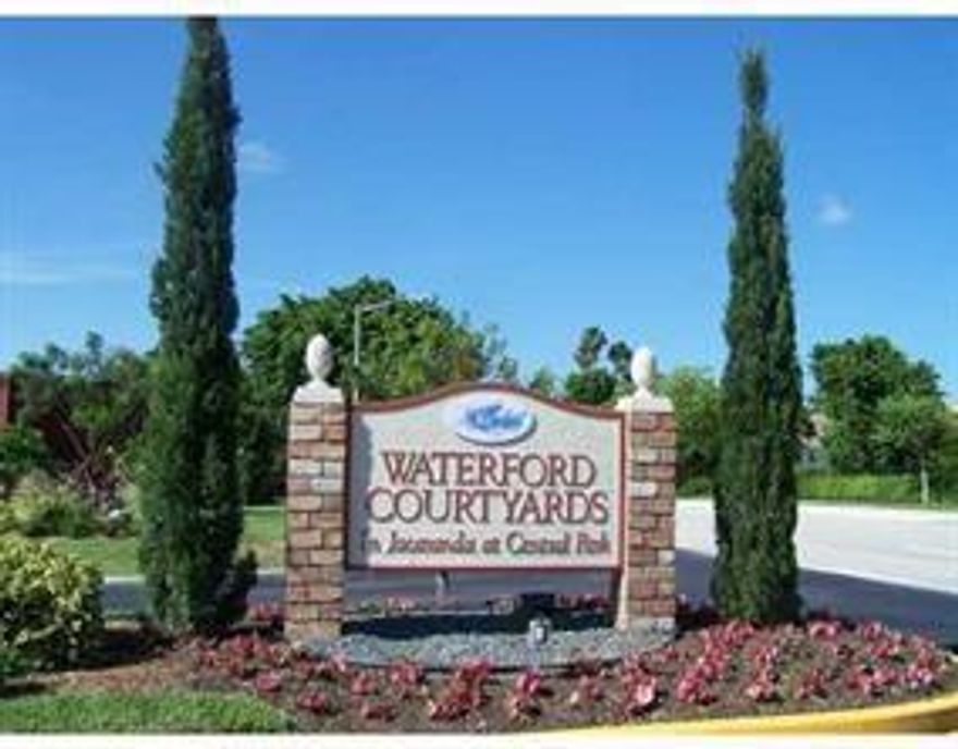 Prestigious and Highly Sought after Waterford Courtyards. Original Owners. Beautiful Residence. Terrific Condition. Brand New Air Conditioner. Newer Washer & Dryer. Kitchen Sports Granite Counter-tops.