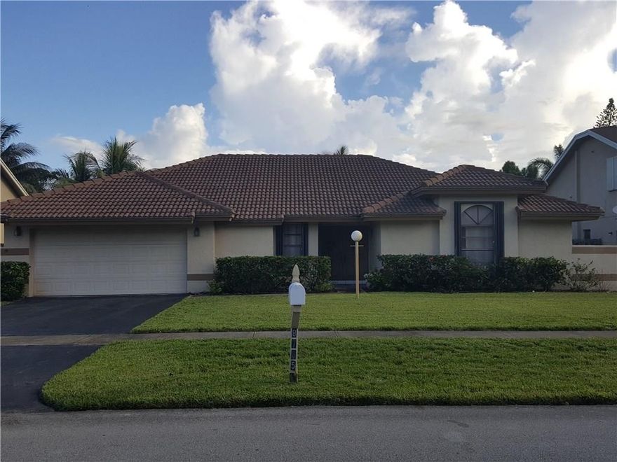 Welcome home! Country Address in Cooper City Florida is Some Place Special! Your 3 bedroom 2 full bathroom is waiting for you. This home offers many addenides, According Shutters, Electric Shutters on all sliding glass doors,  Newer Roof, Hot Water Heater, Air Condition, over sized garage and so much more. Walking distant to your community schools, community centers, parks, dining and shopping centers. The community is located in the heart of Broward County. Don't delay, call today.