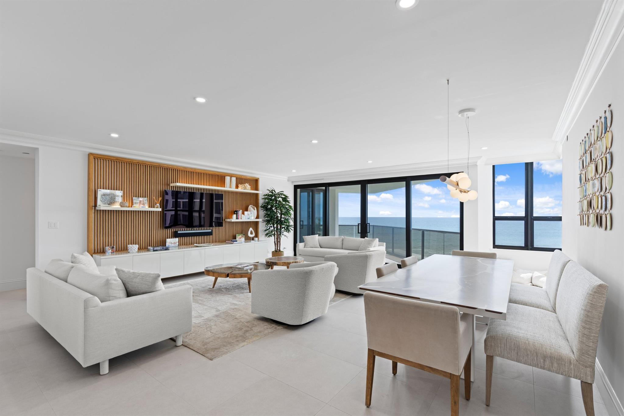 Welcome to your dream seasonal escape in the iconic 3120 Buildings - a rare opportunity to lease a fully renovated, designer-finished 3-bedroom, 3-bathroom oceanfront condo with a den/office, offering jaw-dropping panoramic views of both the Atlantic Ocean and Intracoastal Waterway from every angle.From the moment you step inside, prepare to be stunned. This immaculate residence boasts top-to-bottom luxury renovations, where every detail has been thoughtfully curated to create a serene yet sophisticated ambiance. The expansive open-concept living area flows seamlessly into a gourmet kitchen outfitted with premium appliances, custom cabinetry, and dual wet bars - a true entertainer's dream.