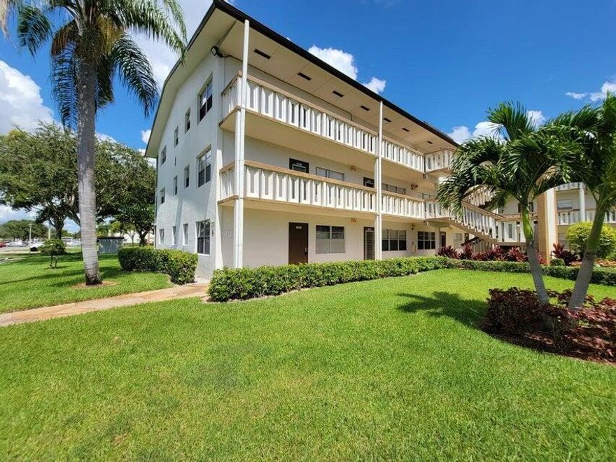 First Floor, corner Unit with screened patio. 55+, active Community with great club house.Indoor and outdoor pools. Bus Service to shopping areas.