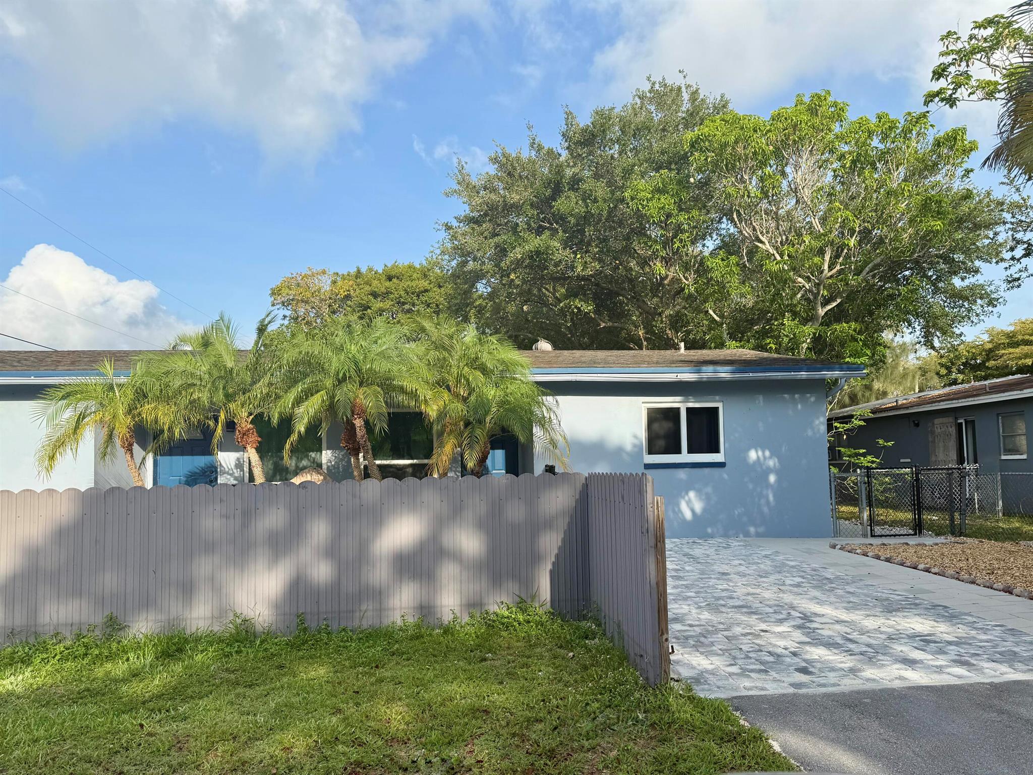 Brand New Remodeled 2 bedroom. Everything has been updated and new. New pavers, landscaping, fresh paint, new fence, security cameras, appliances, kitchen, new large tile flooring, marble flooring in screened back patio, New Hurricane Impact French Doors, new bathroom, new AC. Move in ready. Great location close to FLL Airport, Beach, Downtown Dania/Hollywood & Hard Rock Casino. No HOA.