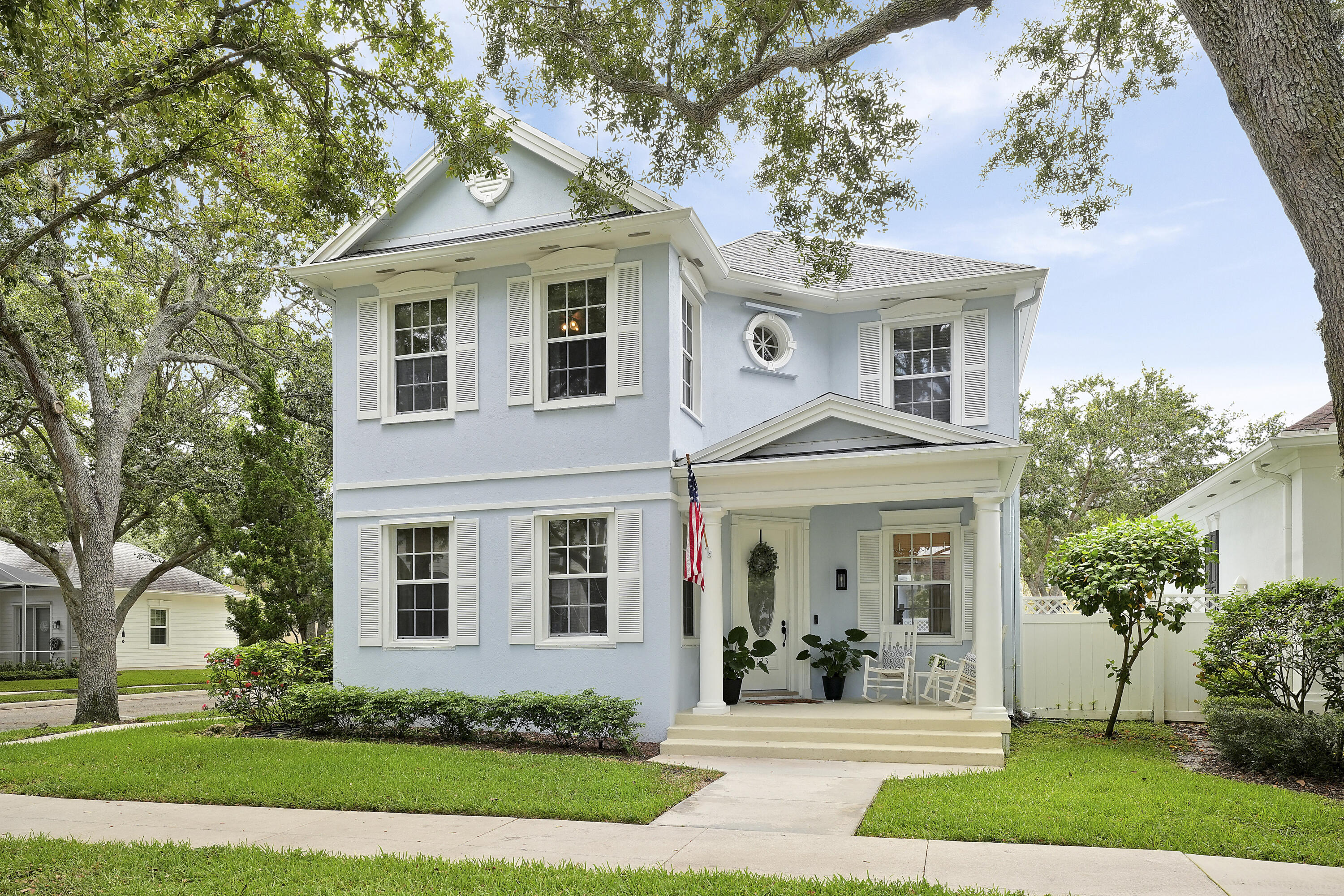 Welcome to 123 Date Palm Drive -- a picture-perfect retreat in the heart of Jupiter's beloved NewHaven at Abacoa! This completely renovated 3-bedroom, 2.5-bath home with a separate office is tucked along one of the neighborhood's most charming tree-lined streets. From the 2023 roof to the brand new sparkling pool and fully fenced yard with 100% turf grass, every detail has been thoughtfully upgraded for a modern, low-maintenance lifestyle. Inside, you'll be swept away by the Pinterest-worthy design - new flooring, stylish lighting, breezy paint tones, and fully renovated magazine-quality bathrooms make every room a joy to explore. Even the laundry room is downright delightful! Enjoy peace of mind, stunning aesthetics, and true functionality all wrapped into one extraordinary home.