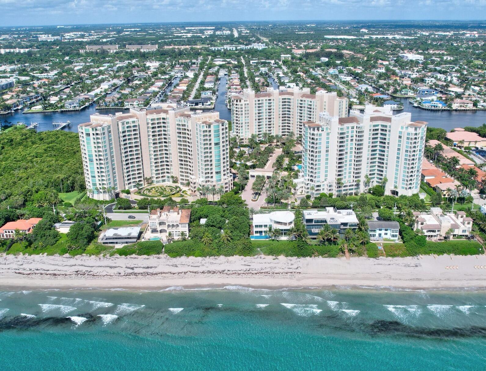 IMMACULATE CORNER APARTMENT WITH AMAZING PANORAMIC VIEWS OF OCEAN, INTRACOASTAL AND CITY.A TRUE THREE BEDROOM WITH THREE AND A HALF BATHS. DESIGNED AND FURNISHED BY P & H INTERIORS. SOME OWNER FINANCING IS AVAILABLE. BEING SOLD COMPLETELY FURNISHED READY TO MOVE IN. TWO GARAGE PARKING SPACES INCLUDED WHICH IS A REQUIREMENT AT TOSCANA IF YOU HAVE TWO CARS. NEW AC UNIT AND HOT WATER TANK.