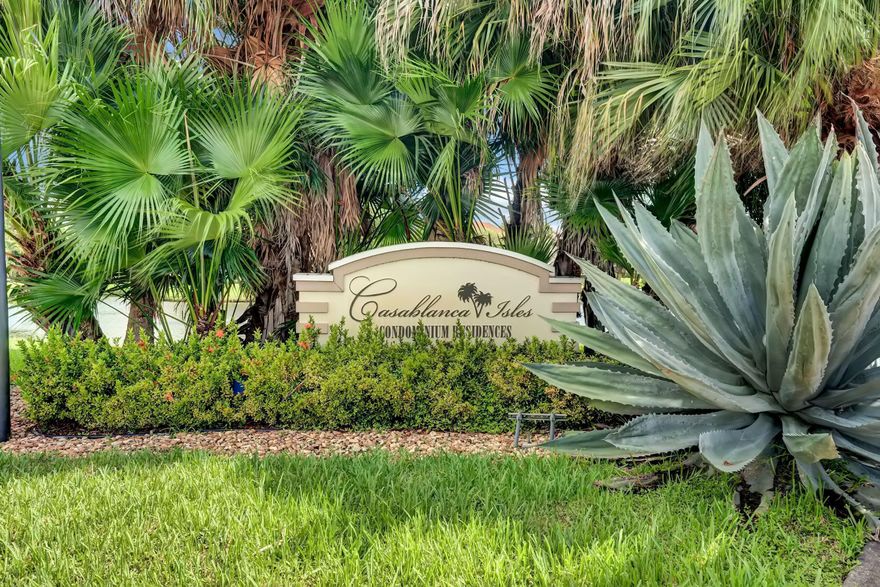 COMPLETELY UPDATED FIRST FLOOR UNIT IN THE DESIRABLE CASABLANCA ISLES COMMUNITY! GRANIT & STAINLESS IN KITCHEN, NEW WASHER/DRYER. HURRICANE/ENERGY SAVING WINDOWS AND DOORS + ALARM SYSTEM INCLUDED. PLENTY OF STORAGE. COVERED/SCREENED PATIO OVERLOOKING POND. TWO ASSIGNED PARKINGS+GUESTS. POOL, TENNIS, GYM. NEAR EVERYTHING.. I-95, STORES, MALL, RESTAURANTS & BEACHES....