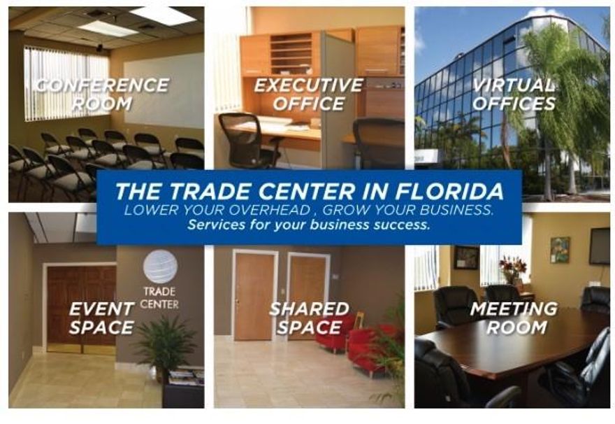 Experience a professional and dynamic environment at THE GLOBAL TRADE CENTER in Sunrise, FL. This beautifully maintained office building offers a selection of private executive suites ranging from 120-200 sq ft, ideal environment for business owners, independent professionals, and growing companies seeking an impressive location without excessive overhead. 

Your lease includes valuable services designed to support your business success: high-speed Wi-Fi, mail and package handling, lobby, and full access to multiple shared amenities including conference room, meeting room, and flexible event space perfect for workshops, trainings, client presentations.