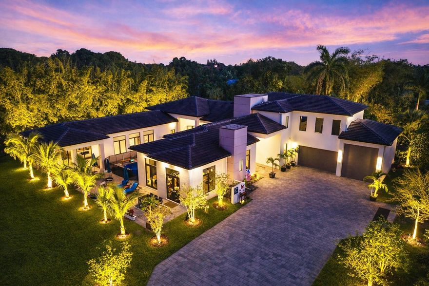 ***THE ULTIMATE FAMILY COMPOUND TUCKED AWAY AND HIDDEN IN THE HEART OF SUNSHINE RANCHES!!!*** NESTLED ON 2.78 ACRES, WITH PRIVATE DRIVEWAY ON STIRLING ROAD AND GATED ENTRY. THIS PROPERTY WILL NOT DISAPPOINT! PERFECT FOR GENERATIONAL LIVING. POSITIONED IN THE REAR, A COURTYARD STYLE-TWO STORY MAIN HOUSE OFFERS 5,528 SQFT OF LIVING AREA, 3 BEDROOMS W/TWO OFFICES (CONVERTIBLE), EXERCISE ROOM, PLAYROOM/LOFT AND MEDIA ROOM (9 SEATS), & 6 FULL BATHS, MODERN SALTWATER POOL/SPA AND SUMMER KITCHEN WITH PLENTY OF ROOM TO LOUNGE AND ENTERTAIN. LOCATED IN FRONT, A SEPARATE DETACHED 2,299 SQFT, 2 BEDROOM/2 BATH GUEST HOUSE W/FULL KITCHEN (UPDATED IN 2019) W/OVERSIZED REAR DECK OVERLOOKING GAZEBO ON THE POND & HORSE PASTURES. NEW 38'X48' -6 STALL BARN W/TACK AND FEED ROOM TO BOARD & PLEASURE RIDE.