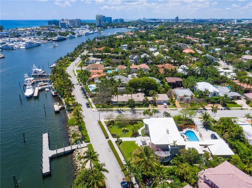 *LOCATION* LIFESTYLE*LOCATION* NOW OFFERING A VERY RARELY available OVER SIZED corner waterfront property NESTLED in the prestigious Idlewyld neighborhood. This property offers deep water dockage for a 135ft yacht(s) &  2 smaller boats.The grounds are surrounded with plush vegetation and exquisite landscaping with amazing views from every room & angle of the Lot** A BOATERS Dream with Direct ICW Views & ACCESS** Located mins from the EXCLUSIVE Las Olas &  Fort Lauderdale Beaches.