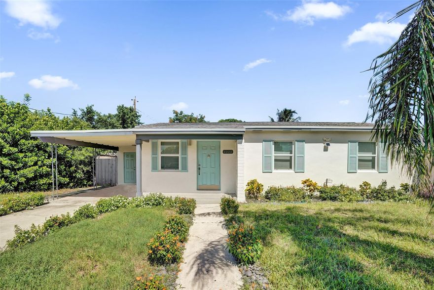 Welcome to this charming Lake Worth Beach home on corner lot! No HOA! This beautifully updated 3-bedroom home offers a flexible layout with 1,322 sq. ft. of stylish living space! Renovated in 2019 - roof, AC, impact windows, electrical & water heater! New flooring, paint and landscape in 2024. Open Kitchen with stainless appliances! Easy to add a second bathroom! Enjoy your back yard living area with fruit trees. Western exposure. Amazing location, just minutes from white sand beaches, Lake Osborne, marinas, vibrant dining, and exciting future developments like the Horizon plan with a Nicklaus golf course and new hotels!