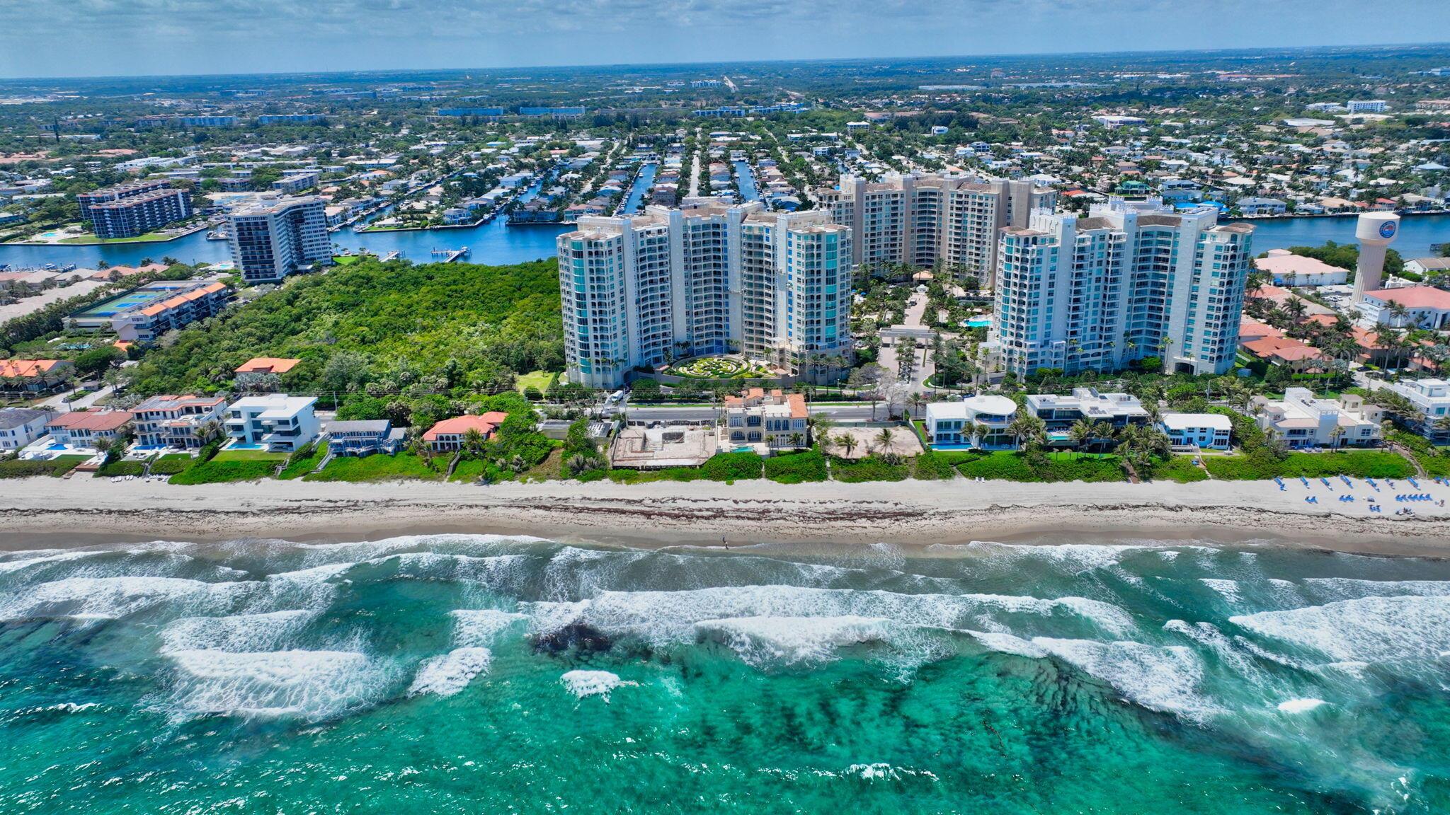 Step off the elevator into your private lobby and experience luxury living on the 16th floor at Toscana South. This beautiful home offers breathtaking ocean and Intracoastal views from the desirable 2-stack line. Featuring a split-bedroom layout with a flexible den/office (or 3rd bedroom). This pristine home has been barely lived in by its original owner. All windows have electric shades. This home comes with 2 parking spaces. Toscana offers a premier lifestyle with multiple pools, fitness centers, card rooms, valet, and a private beach club with attendants. Ideally located near top dining, shopping, and airports. Come discover the best of coastal living!