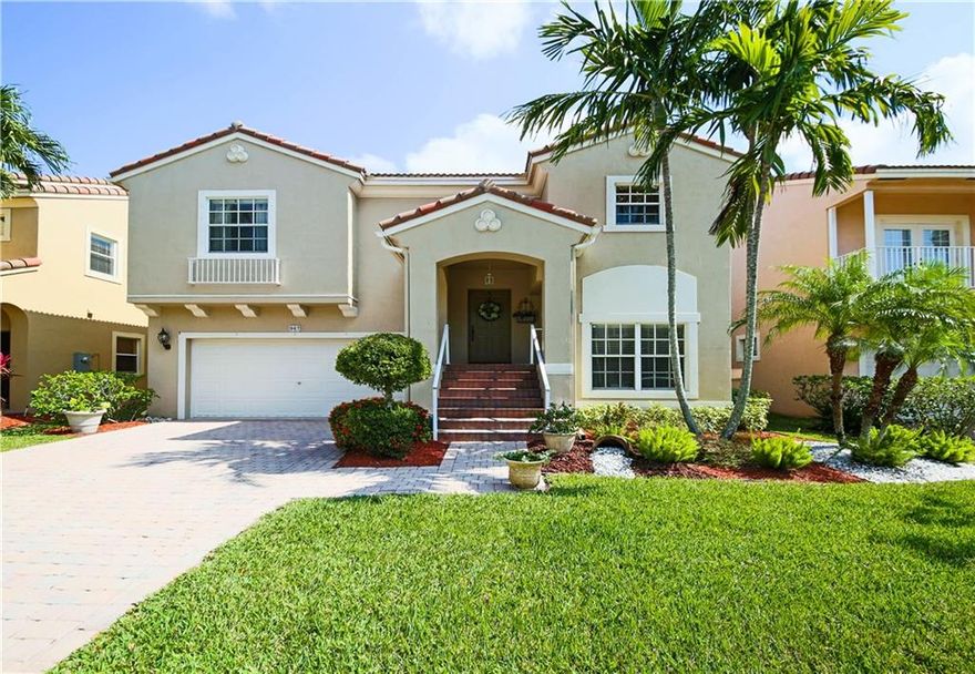 This superbly maintained & remodeled 3/2.5 Vizcaya home is a sensational two-story stunner offering easy, open-plan living designed for comfort & style. The uncompromising kitchen is equipped w/wood cabinets, granite tops, & SS appliances. An elegant master ensuite indulges the senses w/all the trappings of a 5-star hotel. Features include remodeled baths, crown molding, plantation shutters, tile floors, private terrace & patio, newer A/C & more! Residents enjoy a community pool, gym & Eagle Trace tennis!