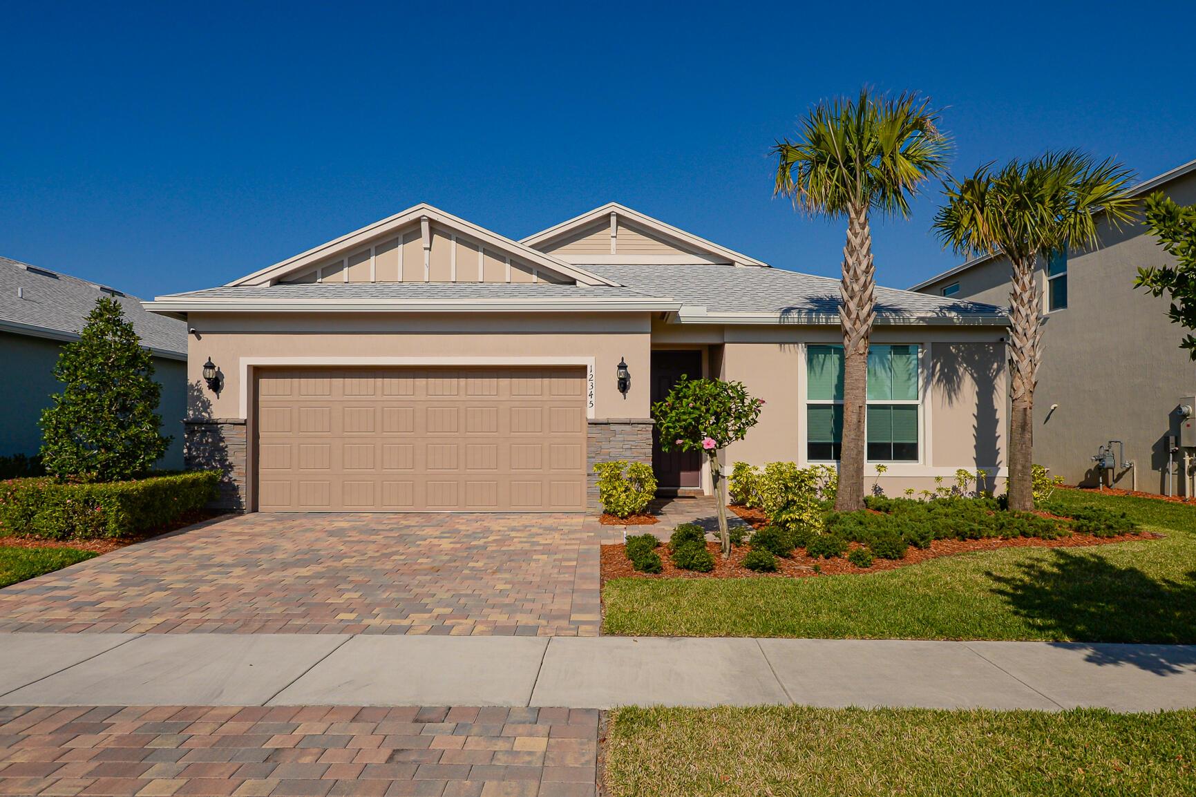A gorgeous 4 bed/2 bath/2 car garage home built in 2023 with a stunning lake view located in the gated community Heron Preserve at Tradition! Rent includes HOA, Cable TV, High Speed Internet, Wi-Fi-enabled Garage Door Opener, Alarm Monitoring, Land Line, Lawn Maintenance, Water for Irrigation, Energy Efficient Home, Gas Stove, Dryer and Water Heater. The open floor plan leading to the living room, kitchen includes a full suite of eye-catching Whirlpool(r) Stainless Steel Appliances, kitchen island and dining room. Tile floors throughout. The community amenities include a resort style pool, cabana, and playground area.