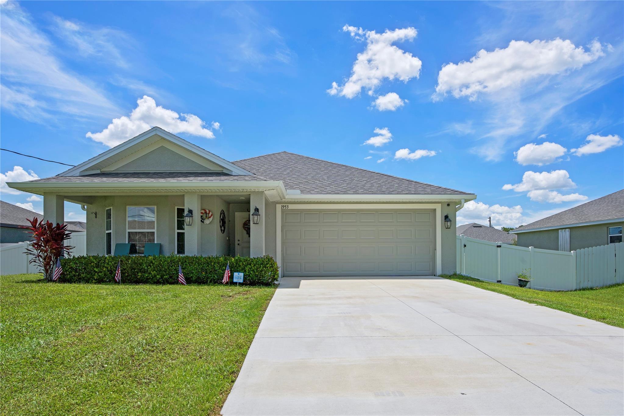 Best Price in. Greenbriar! Welcome to this impeccably maintained 3-bedroom, 2-bath, 1,504?sq?ft ranch-style home built in 2022. Located on a 0.24-acre lot in the desirable Greenbriar community, this floor plan offers ideal separation between bedroom wings and open living space. Step inside to an open kitchen with ample cabinetry and eat-in nook that flows into the living area. The tranquil primary suite features dual sinks, a walk-in shower, walk-in closet, and linen storage. This home includes a laundry room, attached two-car garage with opener, and an extended driveway that accommodates up to six vehicles. Outside, enjoy a new vinyl privacy fence, permitted shed, sprinkler system, front porch, and well water treatment system that includes a whole house filtration and
