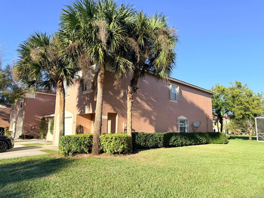 Lovely large 3 bedroom/ 3 bathroom/ 1  CAR garage townhouse. Second floor has HUGE LOFT with full size washer and dryer in utility closet. Master bedroom is quite oversized with walk in closet and large bathroom. Downstairs.  Has formal living, formal dining and great room of the granite kitchen. Sliders lead out to a spacious open patio with lots of greenery .huge corner property. Gated community for your safety. Close to Everything, great Location.