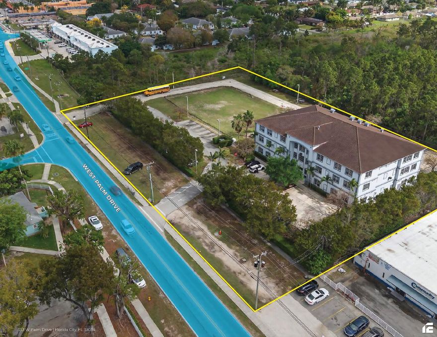 Rare single tenant NNN educational investment in Florida City's explosive South Dade growth corridor. 30,421 SF purpose built, three story K12 campus leased to Advanced Achievers Academy, a Step Up For Students scholarship recipient in continuous occupancy since 2015. Absolute NNN lease with 3% minimum annual escalations and a 15 year renewal option. Tenant pays all taxes, insurance, maintenance, and utilities. Offering includes a contiguous 1.47 acre expansion parcel with engineered plans approved for an identical mirroring facility, doubling campus capacity to 60,000+ SF. Institutional construction: steel reinforced concrete, hurricane impact glass, concrete tile roof. Less than 1 mile from Route 1 and the Ronald Reagan Turnpike. Please do not disturb tenant. All tours must be scheduled.