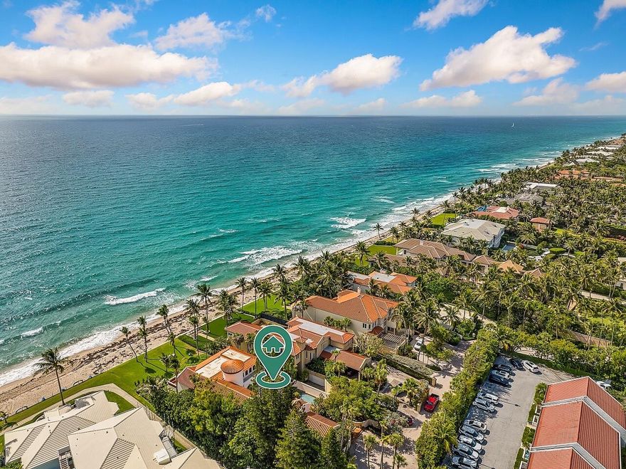 Absolutely stunning oceanfront estate in exclusive Manalapan. Come home to the privacy and ocean views you deserve and crave! Located on a private cul de sac with the intercoastal on one end and the Ocean on the other. You have a massive courtyard pool that leads to your main entrance. As you enter you are greeted with natural light and amazing architectural details. Your open gourmet kitchen is equipped for all your entertaining needs. The open space and ocean views throughout make this a very unique property. Luxury and convenience make this property perfect for your next place to call home. Light-filled interiors create an inviting cozy atmosphere.There is a separate private wing for 2 bedrooms/2 bathrooms offering flexibility as well. Come see this unique and exclusive furnished oasis.