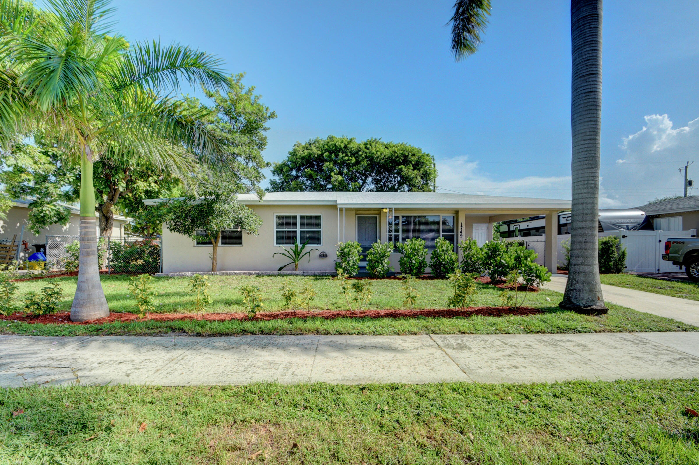 Rarely available 4 bed/2 bath home that is situated on one of the most desirable streets in the neighborhood. This renovated and well-maintained home offers a modern kitchen with rich wood cabinetry with soft-close drawers, granite counters, tile backsplash and stainless appliances. The large master bedroom has an ensuite bath with shower and access to the patio and backyard. Other notable features include waterproof vinyl flooring, new roof in 2020, new AC in 2020, mirrored closet doors, and attached utility room with newer washer and dryer. Enjoy the private backyard and large open patio that is perfect for entertaining. This non-HOA and pet-friendly neighborhood is located close to Sunset Ridge Park, schools, shopping and major highways.