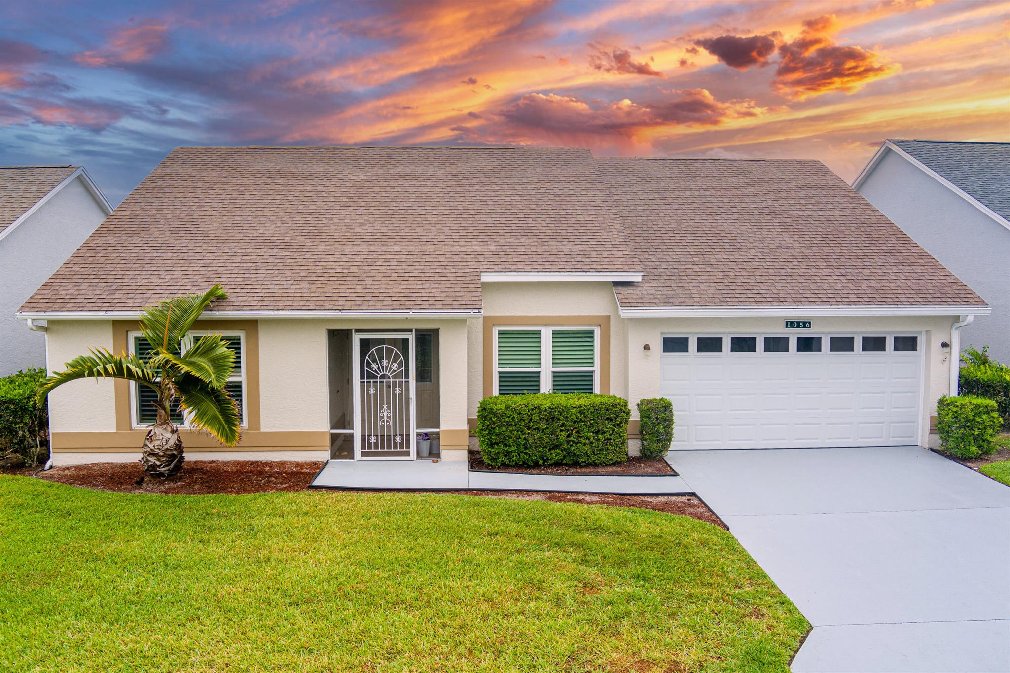 New Price Reduction! Live like royalty in this 55+ resort-style community! Kings Isle is one of the most active retirement communities, offering residents amazing amenities, matched only by 5-star resorts. This well maintained 2-bed/2-bath home is in the Isle of Tuscany, one of 7 communities in Kings Isle. It offers ample sq. footage; a split floor plan & features a family room & living room. The kitchen, open to the spacious family room, makes entertaining a breeze! Recently, the huge porch was upgraded with new windows, expanding your living space regardless of the weather. 2024 upgrades include hurricane-rated windows, a hurricane-rated garage door, plantation shutters & a new water heater! The HVAC was replaced in 2021. Prior to closing, a NEW ROOF will be installed.