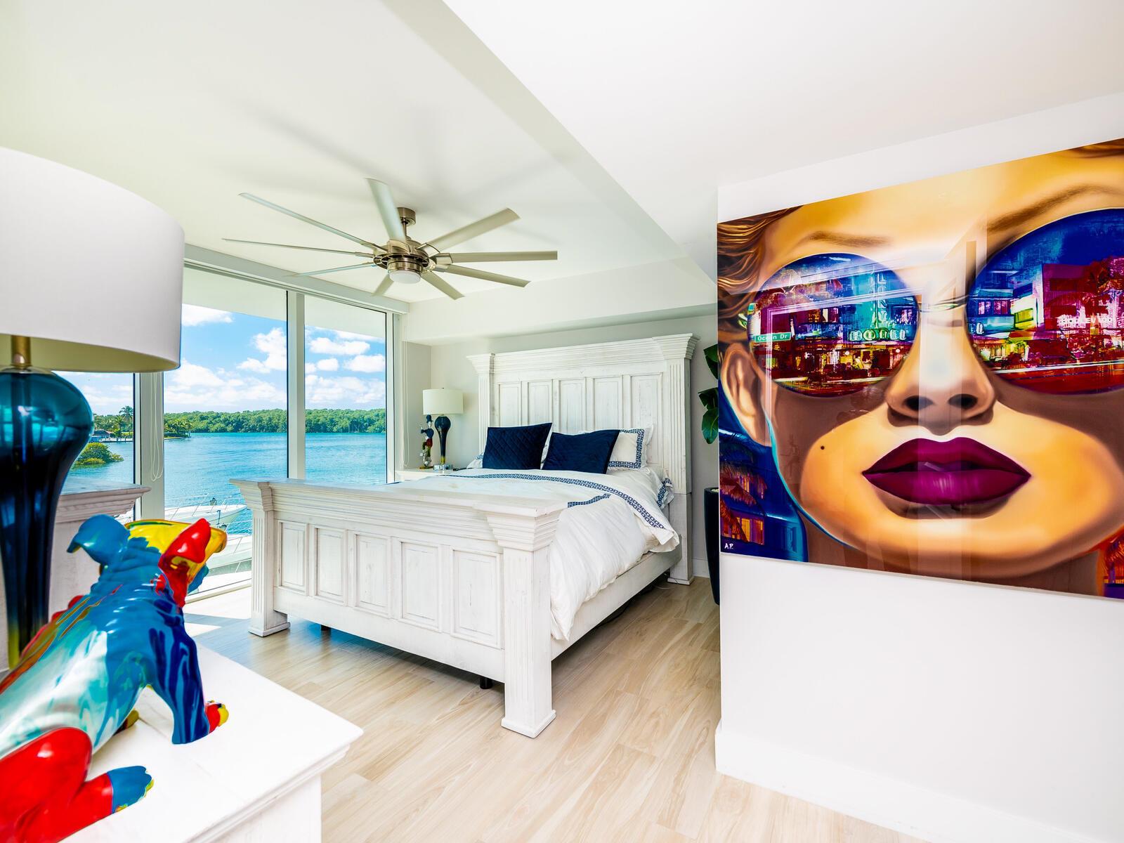 Welcome to boaters paradise with this gorgeous first floor 2 story corner turn key unit with amazing water views. THIS CUSTOM INTERIOR DESIGNED UNIT COMES COMPLETELY FURNISHED AND FULLY EQUIPPED WITH ARTWORK, TOP END TV'S AND MORE. Step right out the back of your unit to the marina. Walk your dog without having to use the elevators or walk through the lobby! Many custom upgrades including waterfall island built with quartz counters, custom glass staircase, tile backsplash, custom lighting and more. 400 Sunny Isles is an exclusive pet friendly community in Sunny Isles with great amenities such as heated swimming pool, spa, gym, sauna, poolside bar, valet, tennis court and a marina with wet and dry docks! Have your boat ready right by your property. Docks are available to rent/purchase.