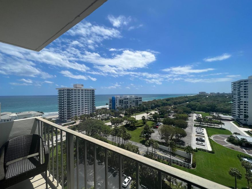 Beautiful Sweeping views of Southeast Ocean views and Intracoastal waterway views. Open kitchen, private beach access, common day docks, billiard and fitness  rooms, intracoastal pool