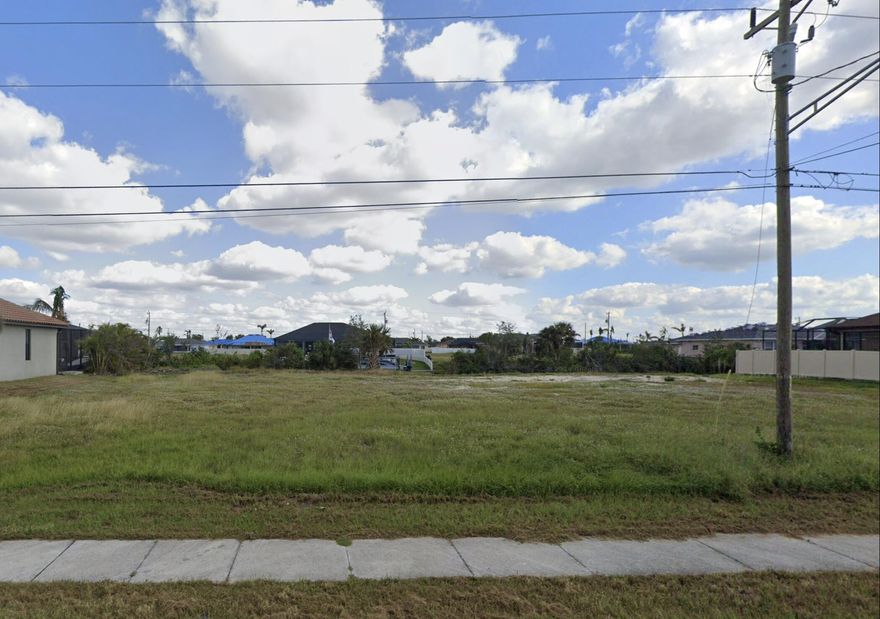 OFFERS ENCOURAGED! NO HOA & ON NAVIGABLE CANAL W/ GULF ACCESS! Build your dream home on this 80' x 120' eastern exposure lot in Cape Coral! This is the perfect location for your future home in paradise! Located in one of Cape Coral's most desirable and growing areas, this 80' x 120' lot offers an ideal homesite with eastern exposure perfect for enjoying morning sunrises over the water. Surrounded by beautiful waterfront properties and new homes being built all around, this site offers excellent value and strong future appreciation. It's just a short boat ride to the Gulf of America or quick drive to the white sandy beaches, world class fishing, and everything Southwest Florida has to offer. Conveniently located just minutes from shopping, dining, medical facilities, parks and more.